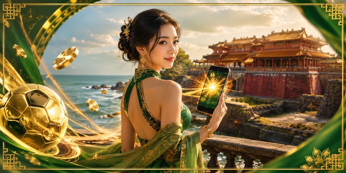 Người dùng thao tác thanh toán casino trên điện thoại tại bãi biển Huế