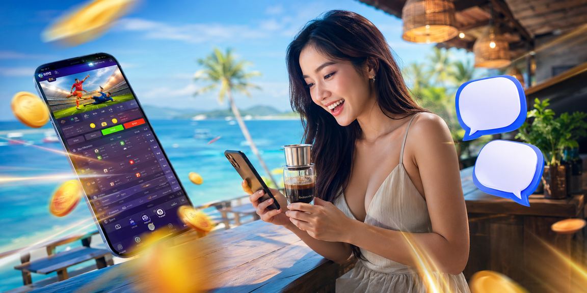 Người dùng tại Phú Quốc nạp tiền nhận thưởng qua ứng dụng bên ly cà phê