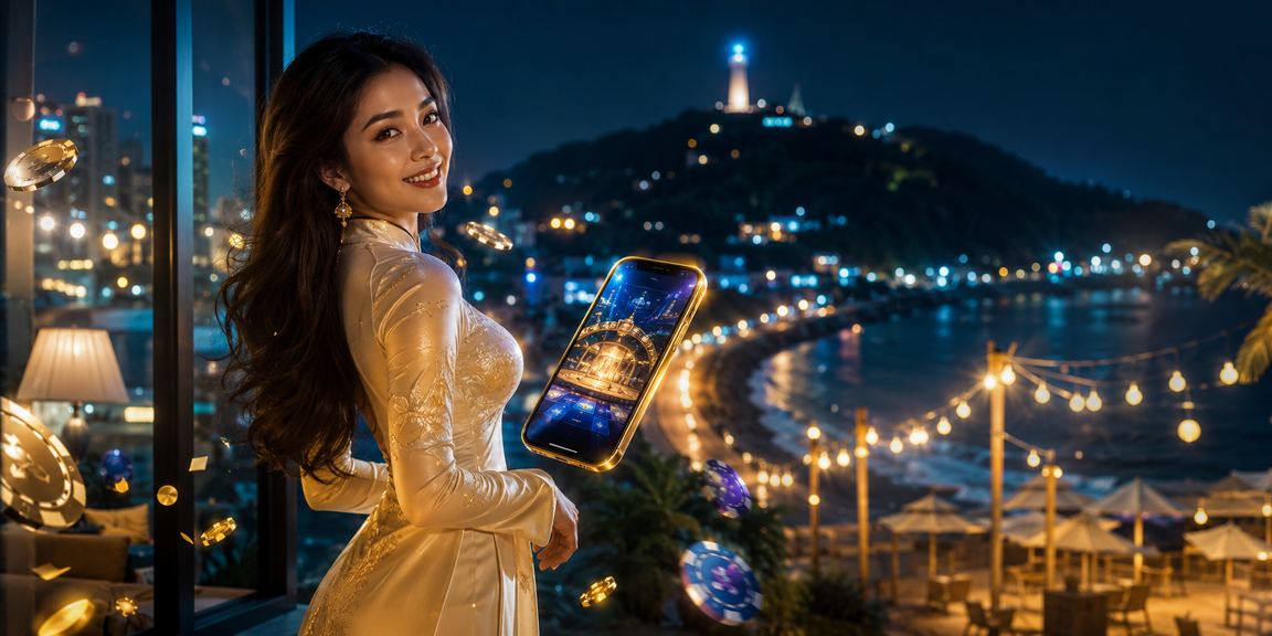 Người phụ nữ Việt Nam trong trang phục áo dài tham gia trò chơi casino tại Vũng Tàu